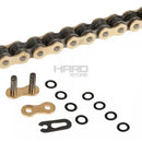 Cadena moto 520 VX3 - 120GJP CON  X ORING DORADA - CANDADO SEGURO CLIP  / DID
