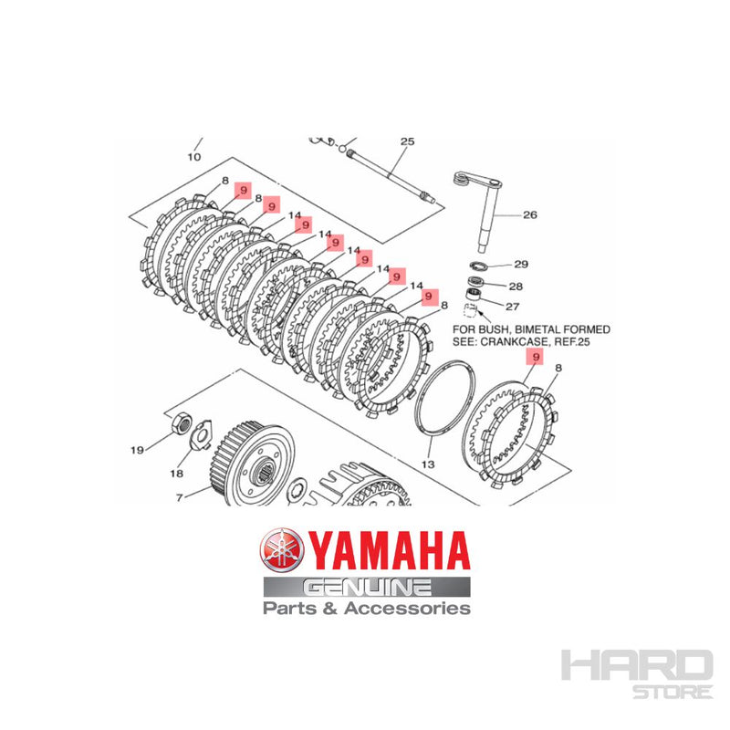 Kit Discos Separaadores Embrague YAMAHA YZ 250FX  2015-2019 ORIGINAL / 5NL-16325-20 YAMAHA OEM