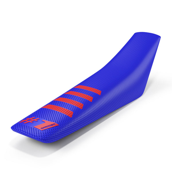 Funda Asiento Motocross Enduro Onegripper Ribbed / Azul Claro-Rojo