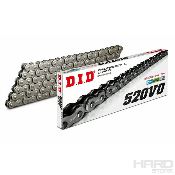 Cadena Moto DID 520 VO-120JP Reforzada con O-Ring – Plata | 120 Eslabones