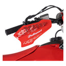Cubre puños Polisport MX Force rojo instalado en moto de motocross