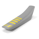 Funda de asiento Onegripper Ribbed gris claro-amarillo para moto enduro y motocross Husqvarna 2023+