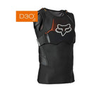 Jofa Fox Baseframe Pro D3O negra vista frontal, chaleco con placa de pecho D3O certificada CE y cierre YKK