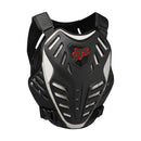 Jofa Fox Titan Race Subframe negro/plata vista frontal, protector bajo jersey con pechera rígida