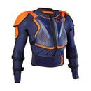 Jofa Fox Titan Sport Jacket azul/naranjo vista frontal, chaqueta de protección moto con placas CE en pecho, hombros y codos