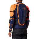 Jofa Fox Titan Sport Jacket azul/naranjo puesta, vista trasera con protector de espalda removible
