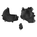Kit protector tapas de motor Polisport 90961 negro para Honda CRF 450 R / RX 2017-2026