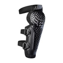Rodilleras moto niño Fox Titan Race CE negras con canillera, vista frontal, talla única juvenil